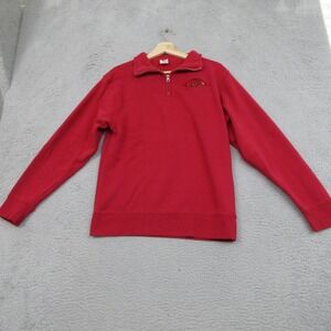 Arkansas Razorbacks Sweater Mens Small Red NCAA College Football Quarter Zip
